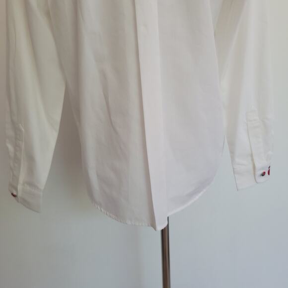 Karen Scott Teacher Button Front Shirt Apple Embroidery Plaid Trim Women Small - Picture 7 of 13